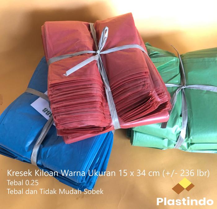 Tas Kresek Kiloan / Union Warna 15 cm x 34 cm isi 1 kg +- 236 lembar | Kresek Warna Kiloan Murah