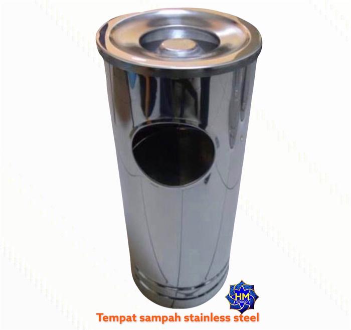 Tempat sampah stainless steel/tong sampah asbak besar