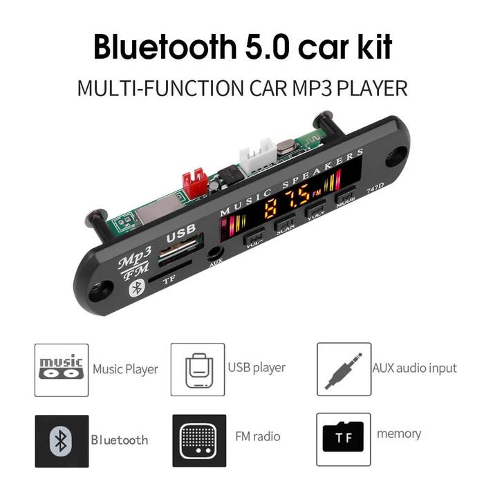 Modul MP3 Bluetooth Plus FM Radio / KIT Modul MP3 BT KIT MP3 KIT Pemuter Lagu MP3 USB Player Bluetoo