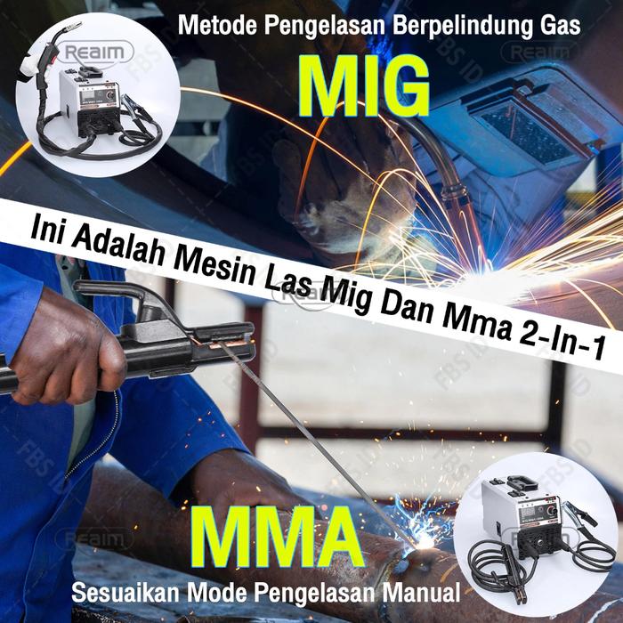 REAIM Mesin Las 120A 900 Watt MIG Tig MMA / Mesin las inverter welding Machine / Welding machine