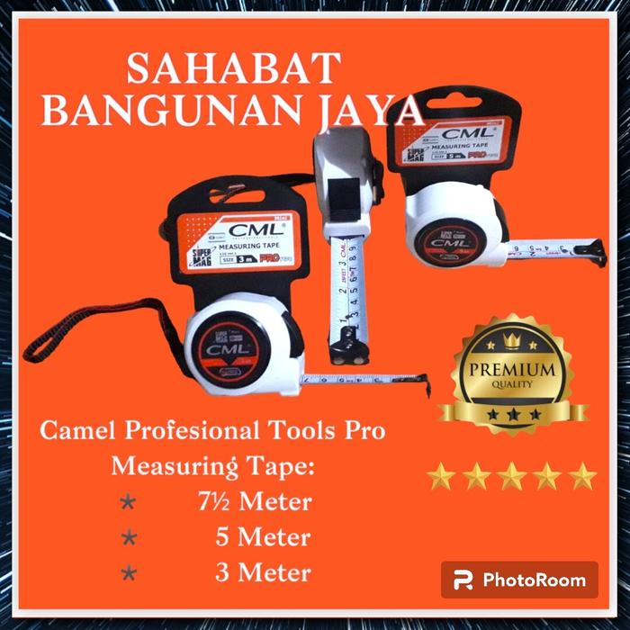 Meteran Tangan Premium CAMEL Autostop/CAMEL Premium Measuring Tape 3M-5M-7½M