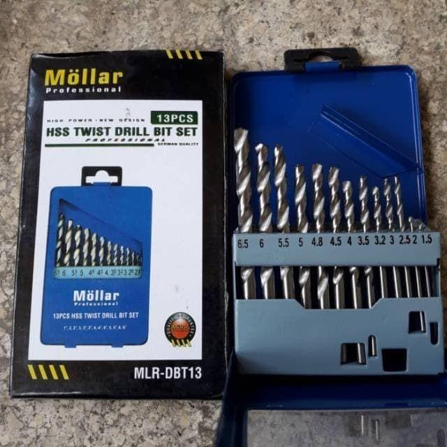 Mollar Mata Bor Besi Set 13 Pcs - Mata Bor Besi Twist Drill Set