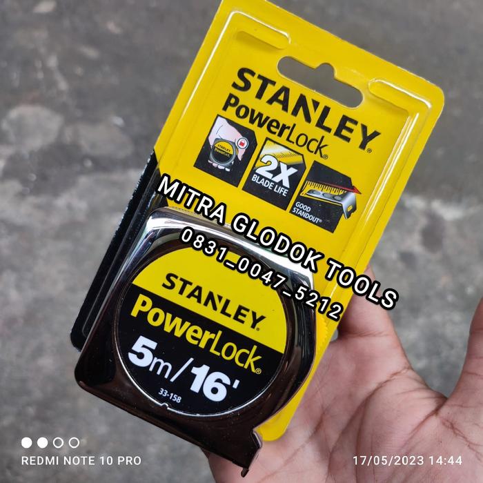 Meteran roll 5 meter type power lock meteran tukan 5 meter 16 fit original STANLEY