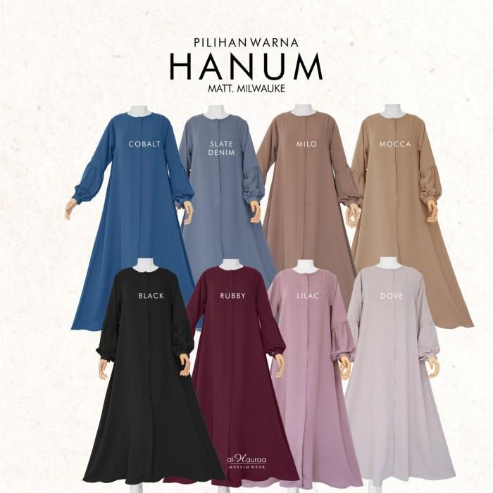 HANUM ABAYA ALHAURAA PREMIUM GAMIS SYAR'I MUSLIMAH DENGAN 8 PILIHAN WARNA