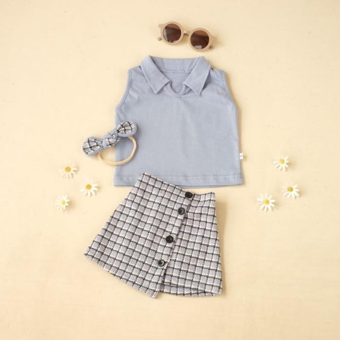Setelan bayi Zee Jkt48 bahan katun knit bonus headband 0-12 bulan Terlaris.