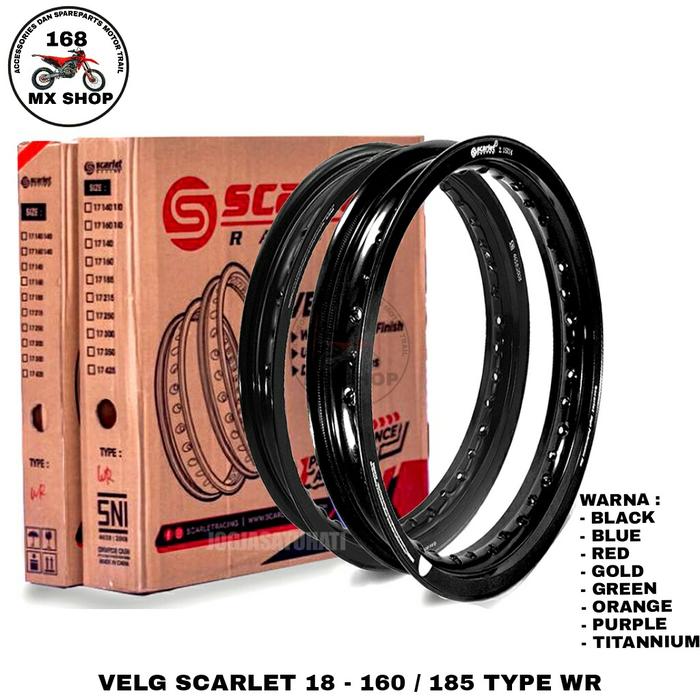 Velg Vleg Velek Velk Vlek Pelek Pelk Rim Aloy Scarlet Ring R 18 160 185 Tipe Wr (Best Quality)