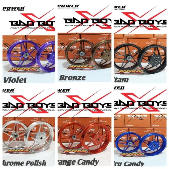 Power Velg Racing Bintang Bad Boys Vario 110 125 150 Scoopy Beat Genio Spacy Mio M3 Mio Gear Mio S X