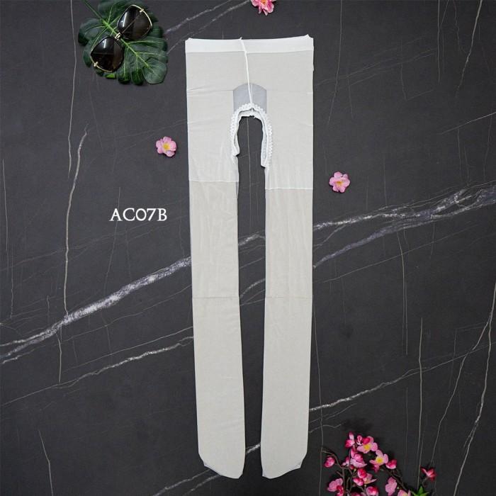 Stocking Legging Wanita Seamles Model Open Crotch Putih AC07B