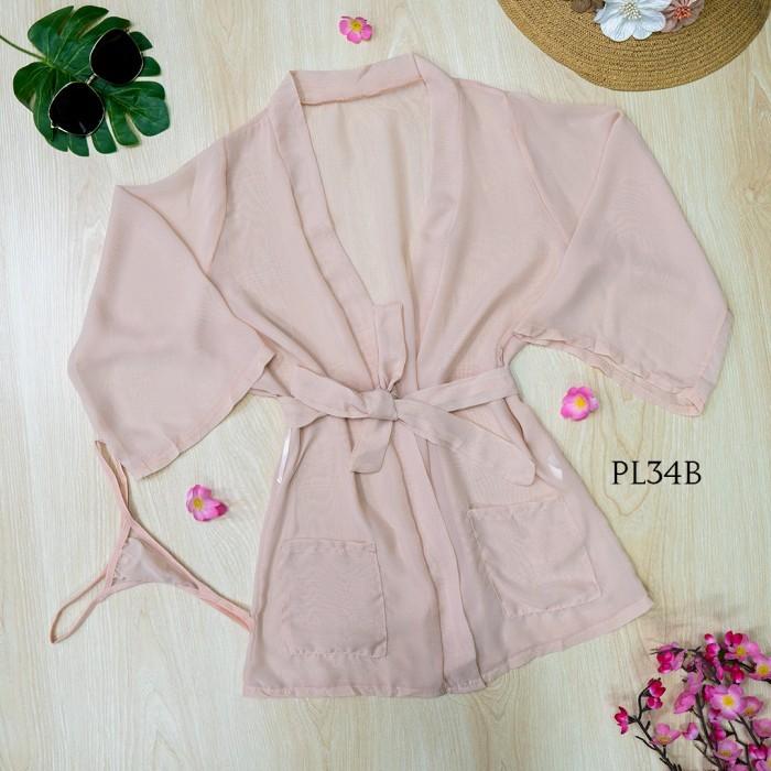 KIMONO SEXY LINGERIE SEXY BAJU TIDUR WANITA DEWASA LACE SALEM PL34B