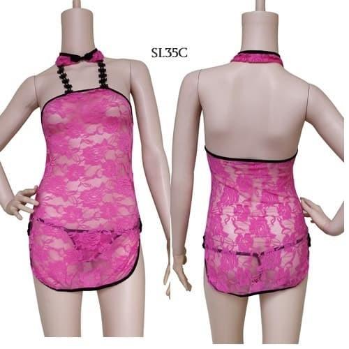 Sexy Lingerie Babydoll Lace Dress Baju Tidur Chongsam Cina SL35C
