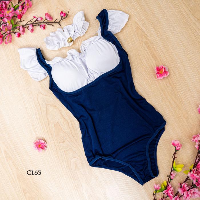 Seksi Maid Bodyusit Cosplay Seksi Lingerie Navy Putih CL63