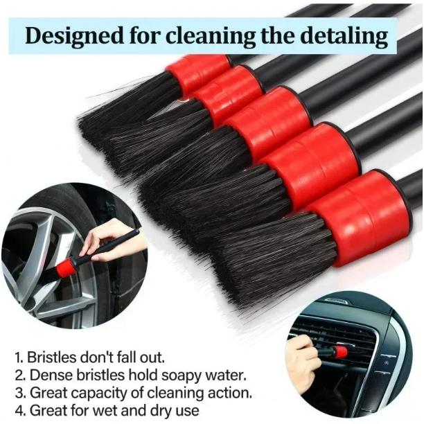 Set Brush Sikat Kuas Poles Detailing Detail Cuci Mesin AC Dashboard Kendaraan Mobil Motor