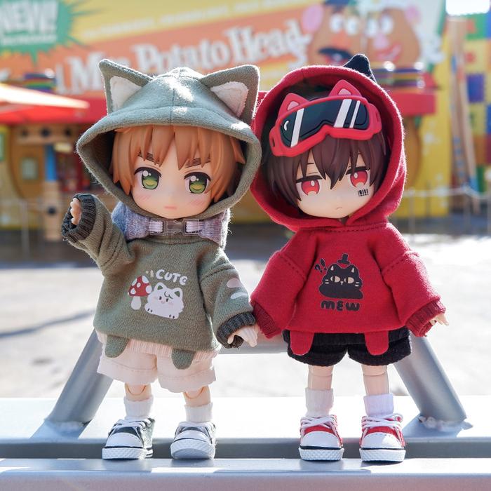 OB11 Clothes Cat Sweatshirt Hoodie Casual Jacket for Obitsu11, Molly, GSC Body, DDF, YMY, 1/12bjd Do