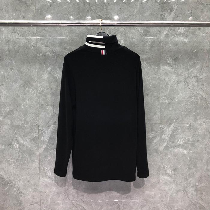 Tb Thom Men'S Sweaters 2022 Winter Korean Fashion Coats Neck Stripes