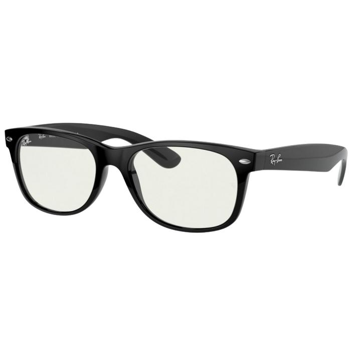 Ray-Ban Sunglass New Wayfarer RB 2132F 901/BF 58 Polished Black w/ Clear Blue Light Filter