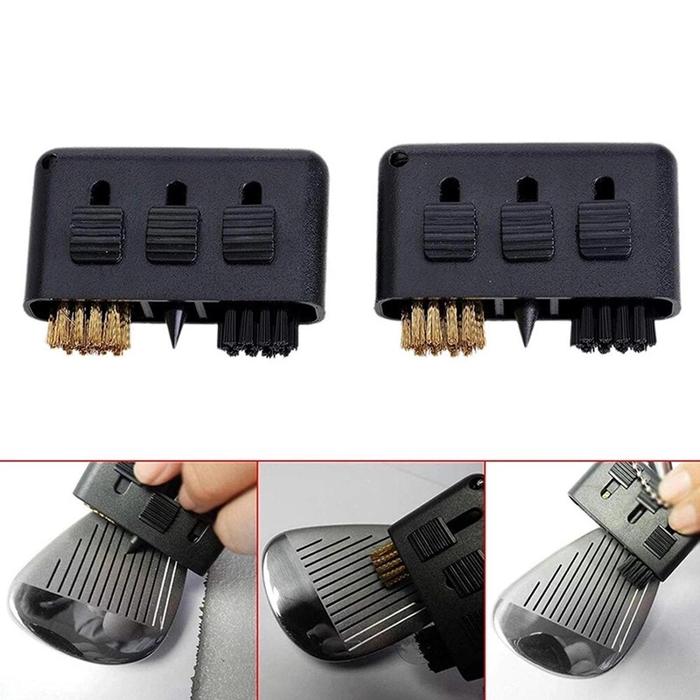 Sikat Pembersih Stick Stik Sepatu Golf Bola Wedge Putter Puter Groove Cleaner 3in1 Brush