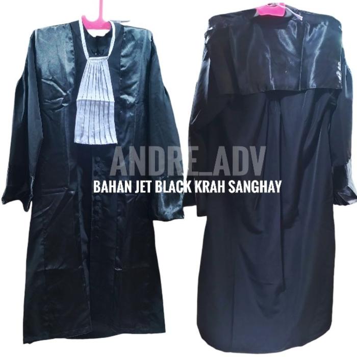 toga advokat pengacara jaksa bahan jet black terbaik tidak panas ready stock