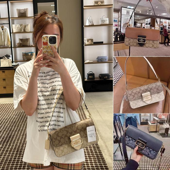 Coach Morgan Shoulder Bag Crossbody Pvc Coated Canvas Leather Colorblock Shoulder Bag Dionysus Pack 