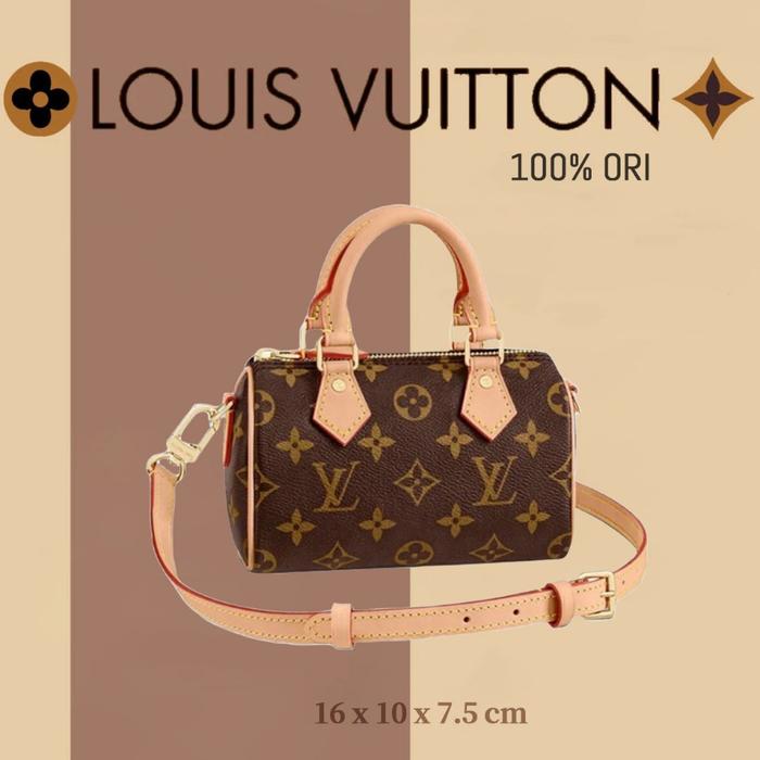 [100% Ori/Box + Dust Bag] Lv Louis Vuitton Nano Speedy/Speedy 20/Speedy 25 Tas Wanita Top Handle Bag