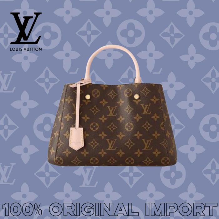 [Box + Dust Bag]100% Authentic Louis Vuitton Montaigne Bb Mm Mongram Brown Bag Lv Tas Handbag/ Tas W