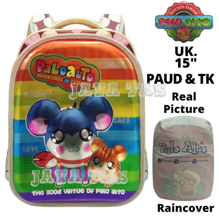 NEW PALO ALTO HAMTARO ADVENTURES ORIGINAL Tas Anak Sekolah PAUD TK 15 INCH Tas Anak Perempuan Tas An
