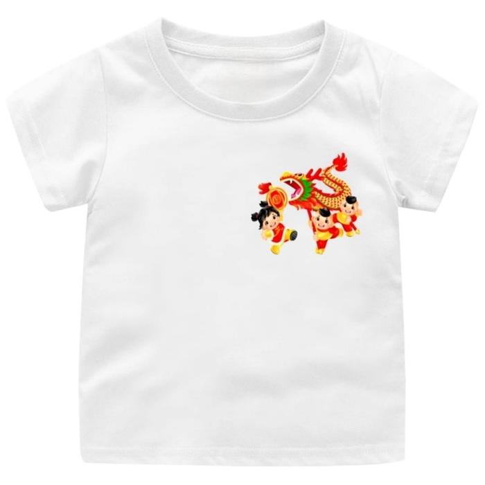 Baju Kaos Atasan Anak Usia 1-12Tahun Imlek Motif Logo Naga 3