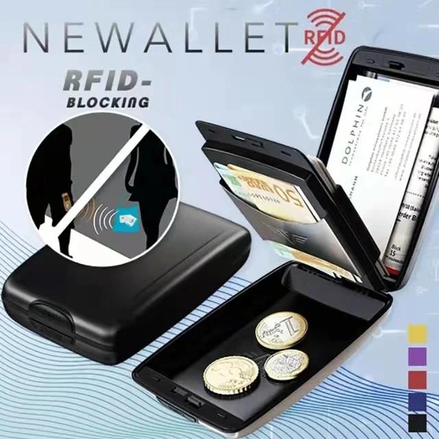 Smart Wallet Card Holder Rfid Blocking Hard Case Solid ID Credit