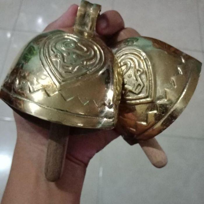 Klontong Sapi Kuningan Kayu - Bel Pintu - Bandul Kalung Sapi