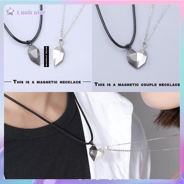 Ready Stock 2 Pcs Kalung Couple Pasangan Magnet Kalung Couple Magnet