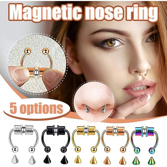1 Pc Cincin Tindik Hidung Palsu Bentuk U Fashion Korea Punk Rock