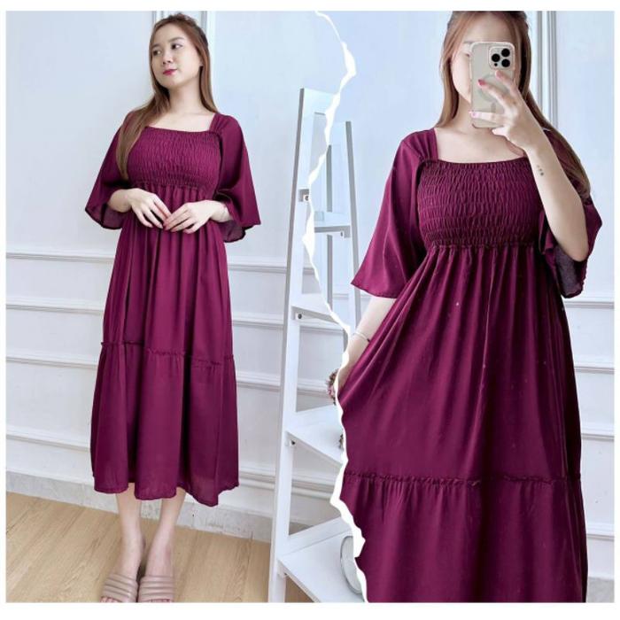 daster bali kerut jumbo rok susun reva