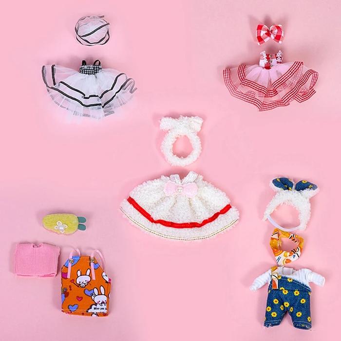 16cm Bjd OB11 Doll Fashion Clothes Dress 1/8 Accessories Suit Dress