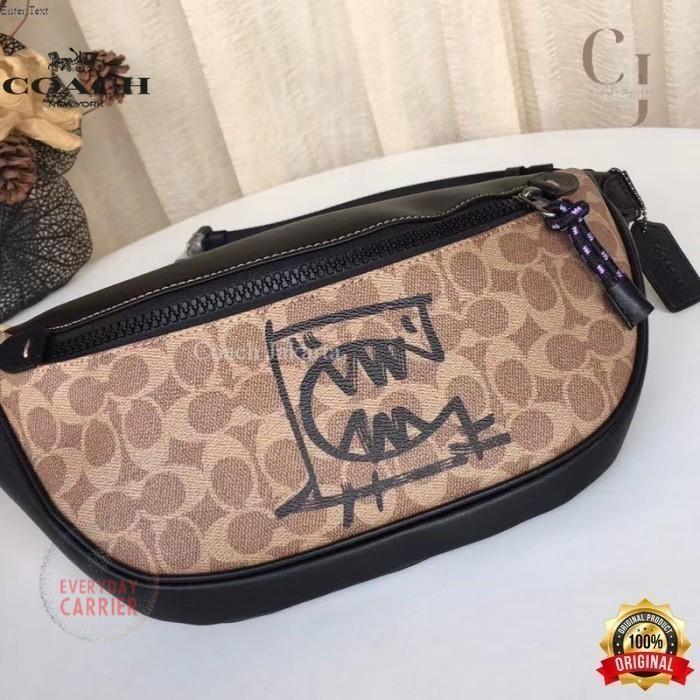 COACH Tas Slingbag Waistbag CH Dino Belt Bag In Signature Canvas Brown