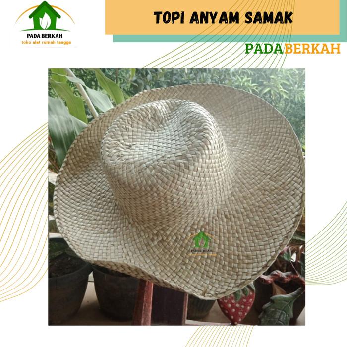 Premium Topi Cowboy Topi Pantai Bali Pria Wanita Topi Anyaman Daun