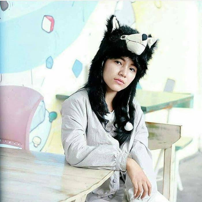 Termurah topi animal srala topi boneka black wolf