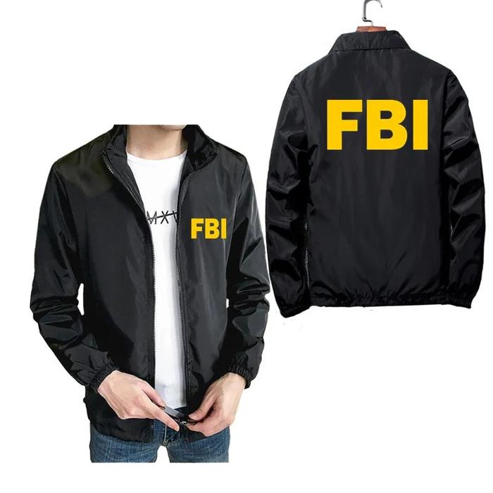 FBI United States FBI Shield Mens Bomber Zipper Jacket Male Casua