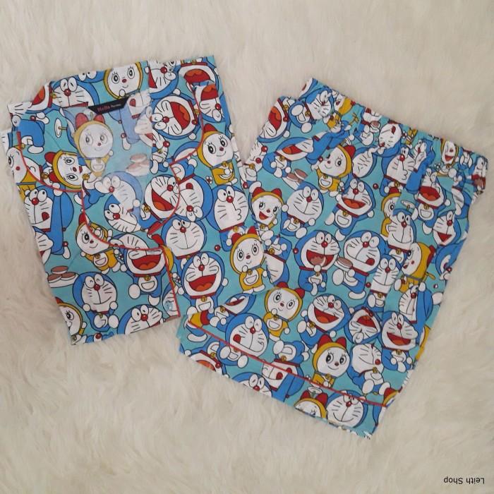 Set Baju Tidur Celana Pakaian Doraemon Kartun Anak Piyama Daster Cewek