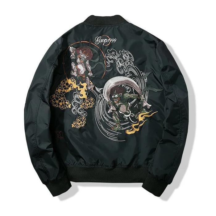 Winter Men Bomber Jacket Japanese Embroidery Jacket Men Women Cou