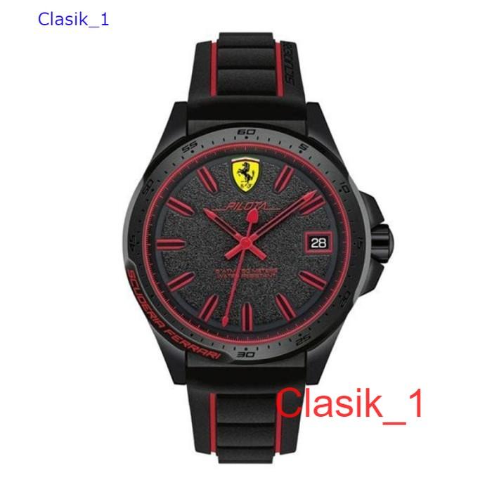 Original 100%!! Jam Tangan Pria Ferrari Scuderia Pilota 0830421
