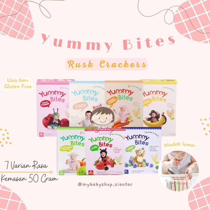 YUMMY BITES RICE CRACKERS / Snack Bayi / Biskuit Bayi 50gr