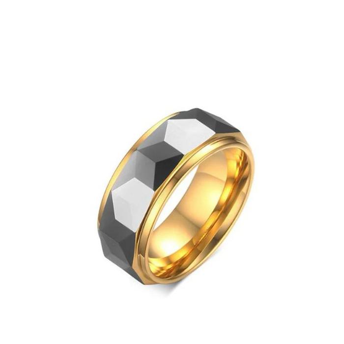 Cincin Pria Tungsten Carbide Original List Gold Wedding Ring