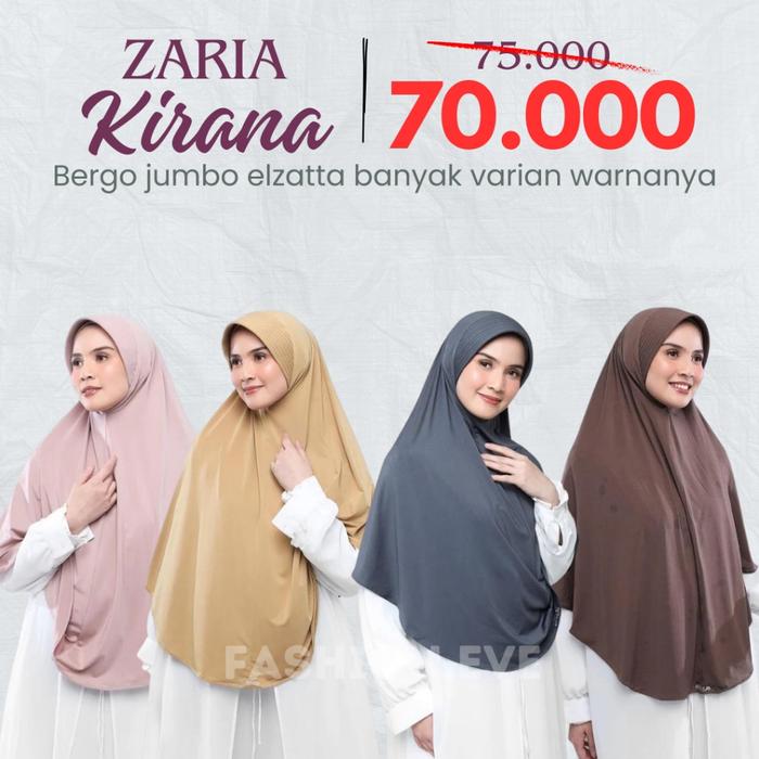 Terlaris! BERGO ELZATTA KERUDUNG HIJAB JILBAB INSTAN JUMBO SYARI S