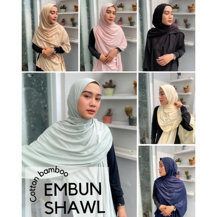 Terlaris! HANANIA LABEL- EMBUN SHAWL | PASHMINA INSTAN COTTON BAMBOO