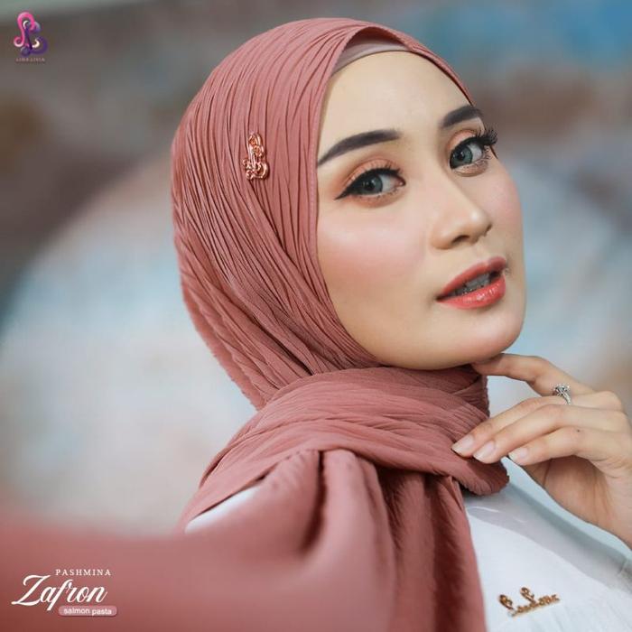 Terlaris! Linalivia Hijab Pashmina Hijab ZAFRON pleated shawl plisket