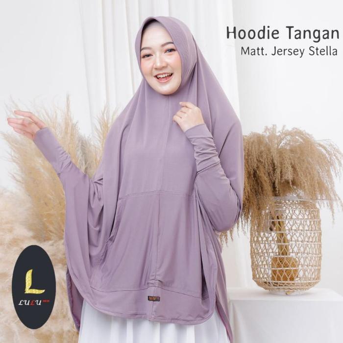 Terlaris! Hijab Bergo Lulu Lengan Hoodie Tangan Jilbab Jumbo SYARI PUM