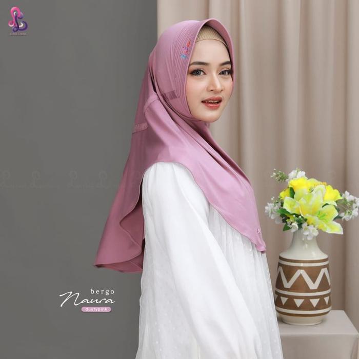 Terlaris! Linalivia Hijab bergo NAURA kerudung tali Adem Nyaman