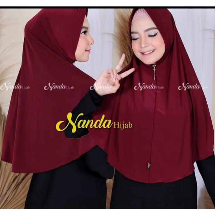 Terlaris! Nanda Hijab Bergo instant Korea M