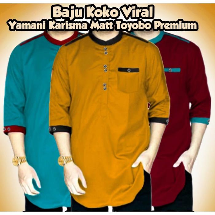 TERBARU Baju Koko Yamani Karisma Matt Toyobo Premium Quality Pria