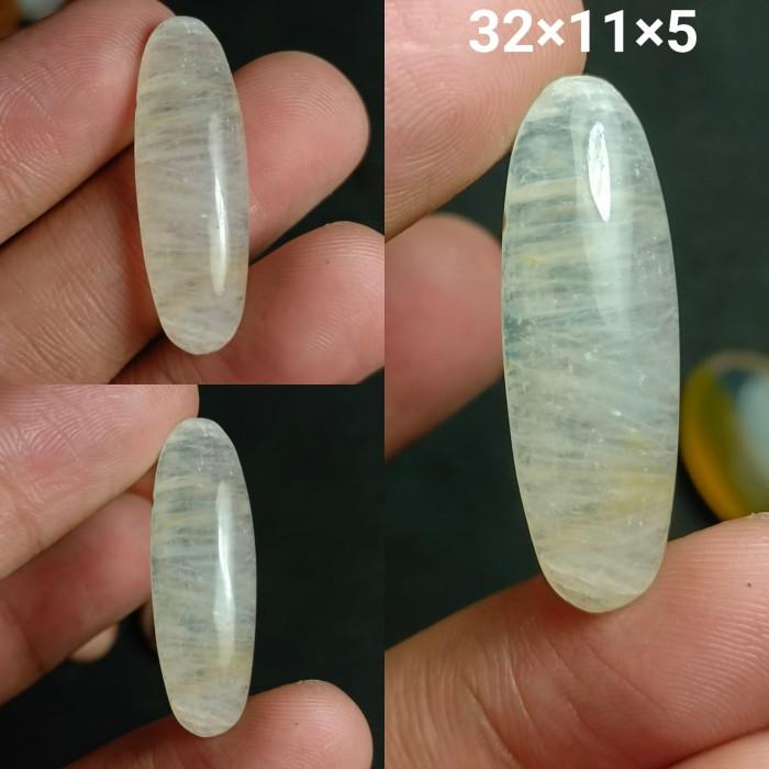 Akik Natural Batu Kristal Motif Gambar Pandan Sutra Tipis Lembut Antik