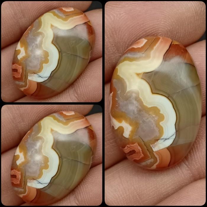 Akik Natural Batu Motif Gambar Simbol Logo Nomor Angka 5 Hoki Antik 7
